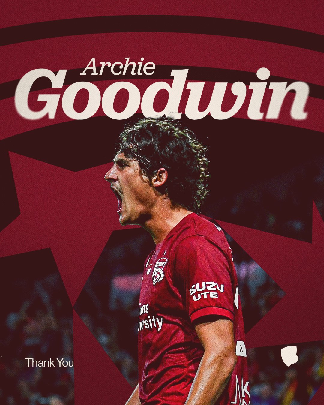 阿德莱德联官方宣布20岁新星阿奇·古德温转会加盟美职联