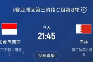 开云app-争4之战！印尼巴林首回合战平本轮正面交锋，加上国足3队均为6分